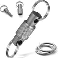 Titanium Quick Release Swivel Keychain, Pull Apart Detachable Keychain Heavy Duty Car Key Holder with Key Rings