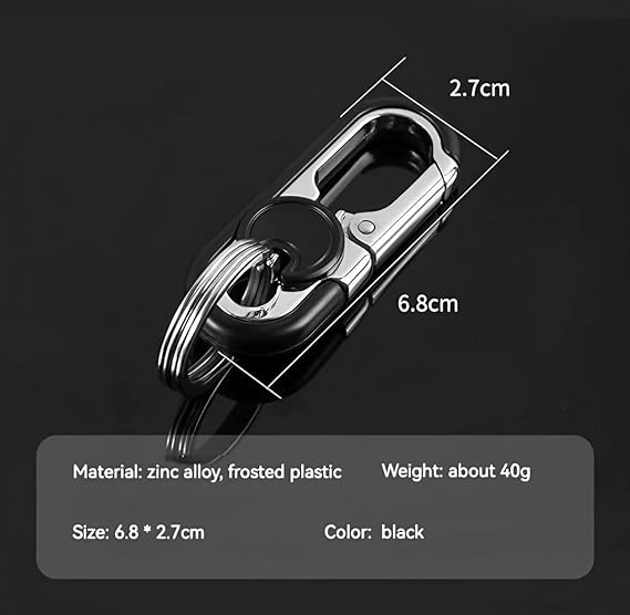 Men's Car Key Chain 3pcs, Personalized Creative Stainless Steel Car Keychain for Men Black