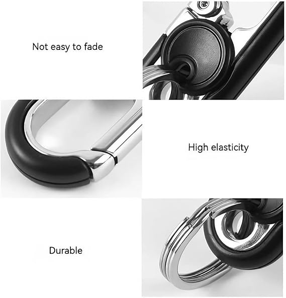 Men's Car Key Chain 3pcs, Personalized Creative Stainless Steel Car Keychain for Men Black