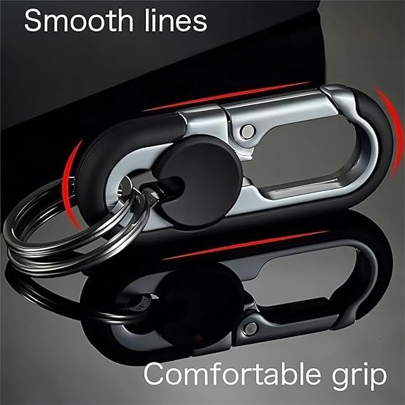 Men's Car Key Chain 3pcs, Personalized Creative Stainless Steel Car Keychain for Men Black