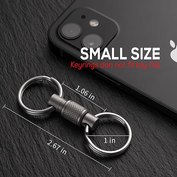 Titanium Quick Release Swivel Keychain, Pull Apart Detachable Keychain Heavy Duty Car Key Holder with Key Rings