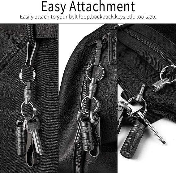 Titanium Quick Release Swivel Keychain, Pull Apart Detachable Keychain Heavy Duty Car Key Holder with Key Rings